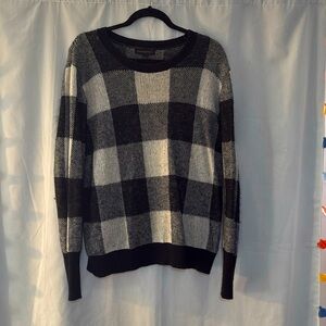 Banana Republic Black and White Plaid Sweater
